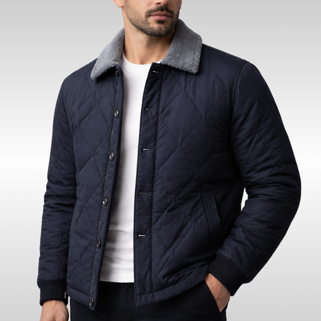 Charles Men’s Quilted Fleece Jacket – Warm & Weather-Resistant